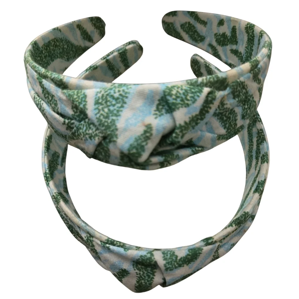 NWOT Aerie Green White Patterned Headband Set Small For Juniors Or Kids